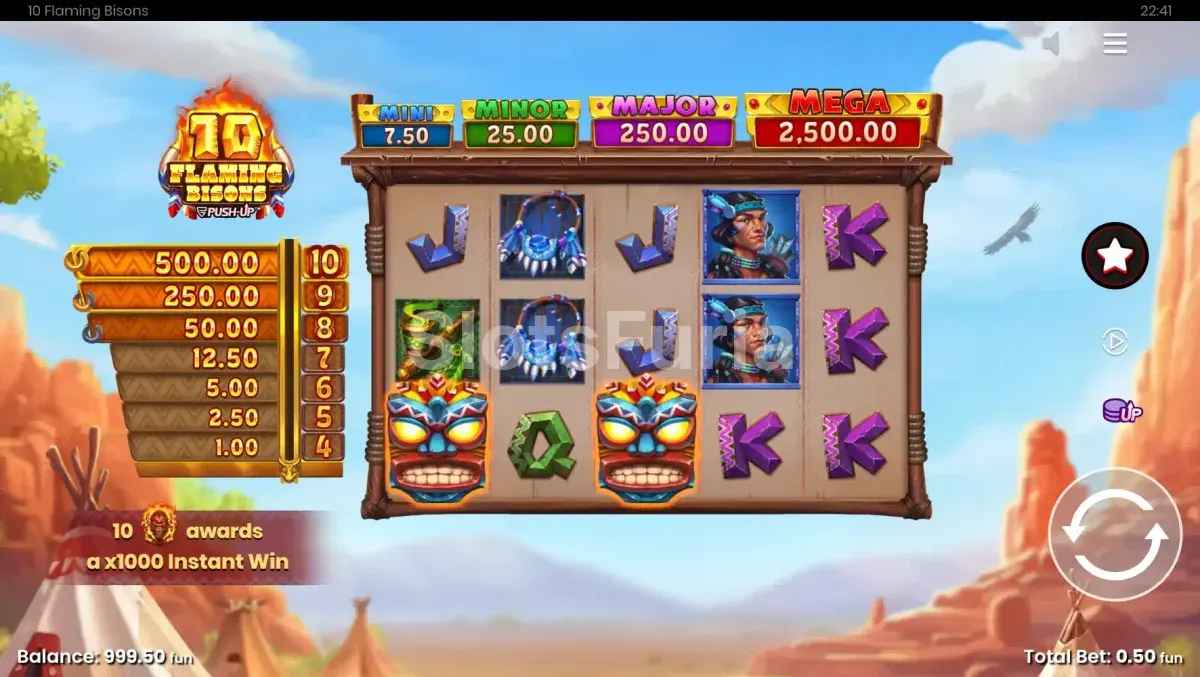Juego base de 10 Flaming Bisons en las praderas