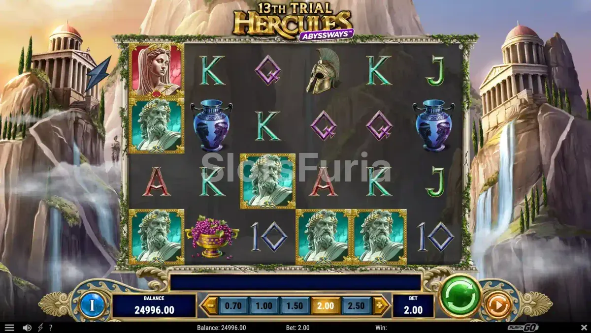 Función especial de comodines en acción en 13th Trial Hercules Abyssways