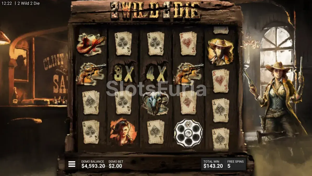 Ronda de giros gratis del bonus de 2 Wild 2 Die