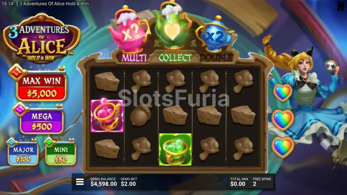 Ronda de bono con monedas fijas en 3 Adventures of Alice