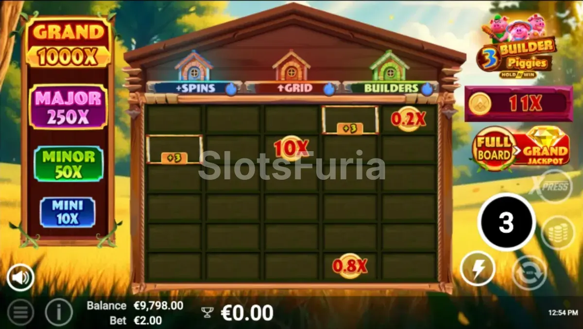 Ronda de giros gratis en acción en 3 Builder Piggies