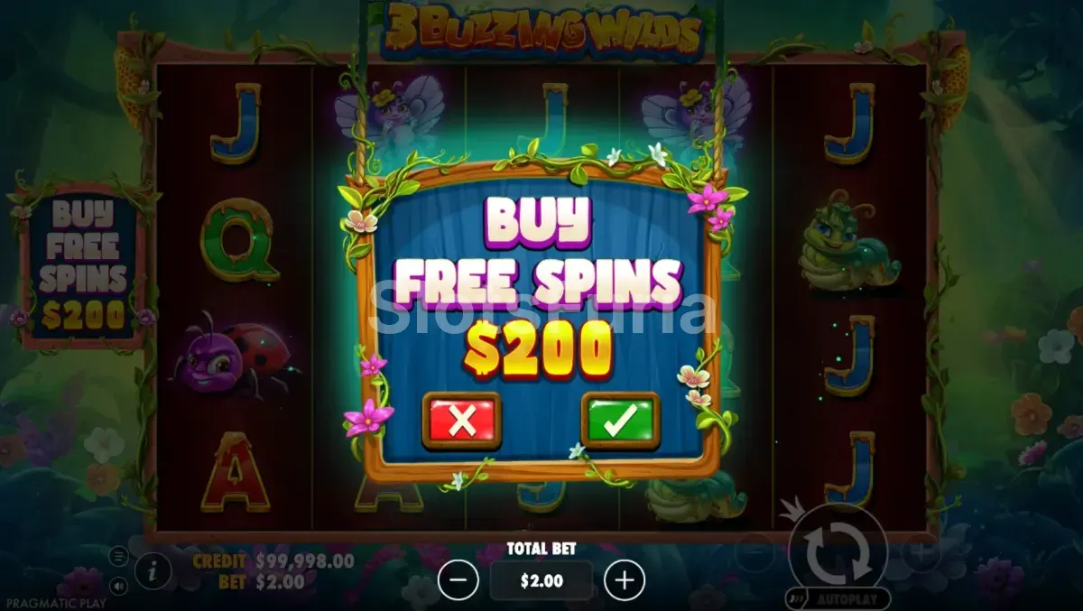 Función de compra de bonus en 3 Buzzing Wilds de Pragmatic Play