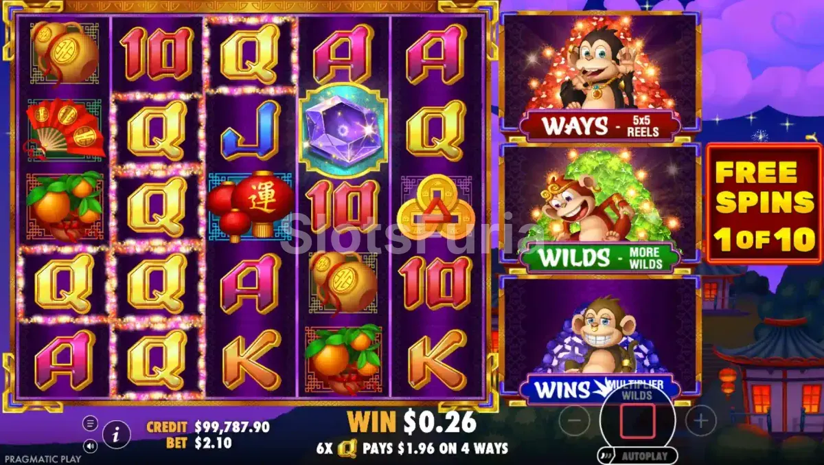 Ronda de giros gratis en la slot 3 Dancing Monkeys