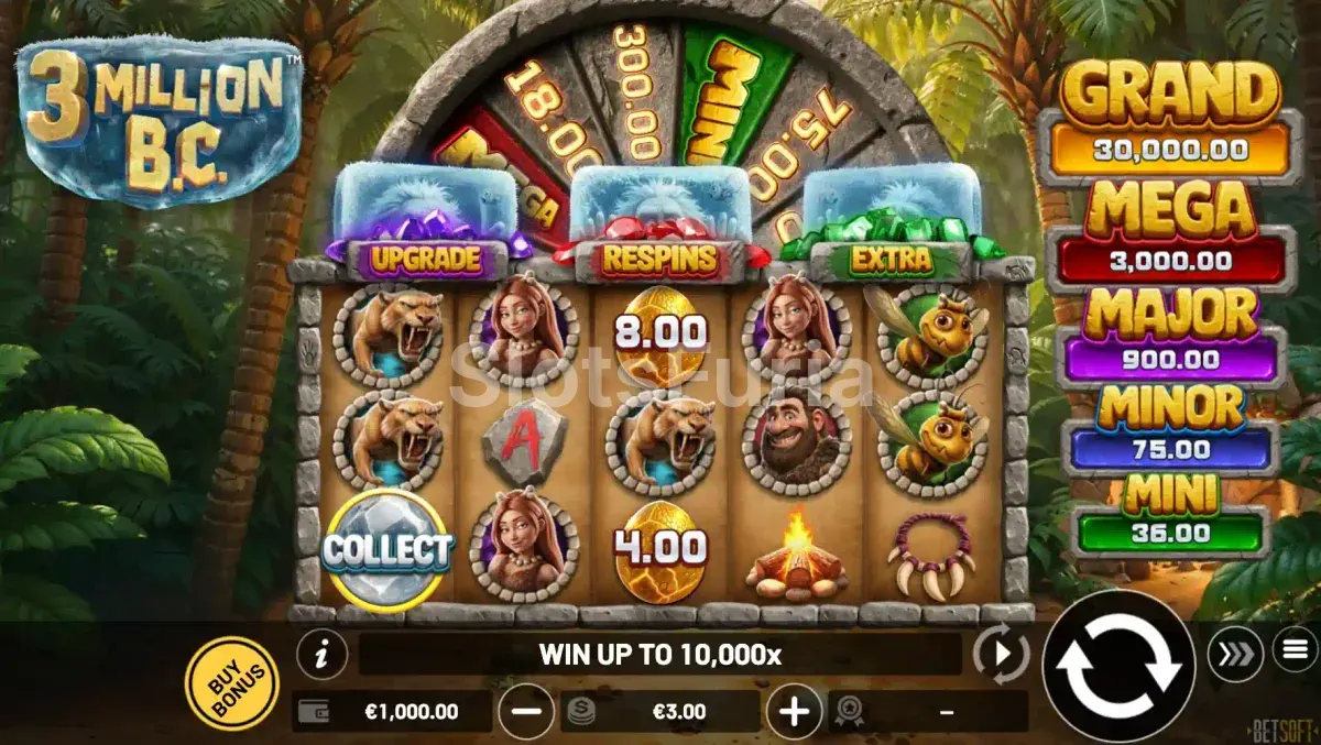 Pantalla principal del juego base de 3 Million BC