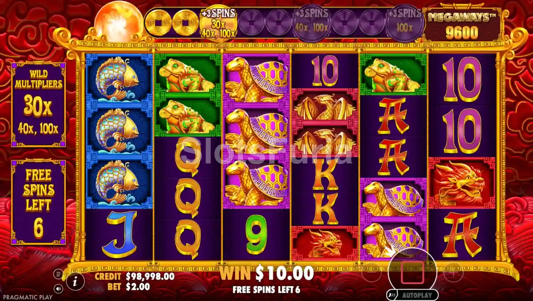 Ronda de giros gratis en 5 Lions Megaways 2 con multiplicadores activos