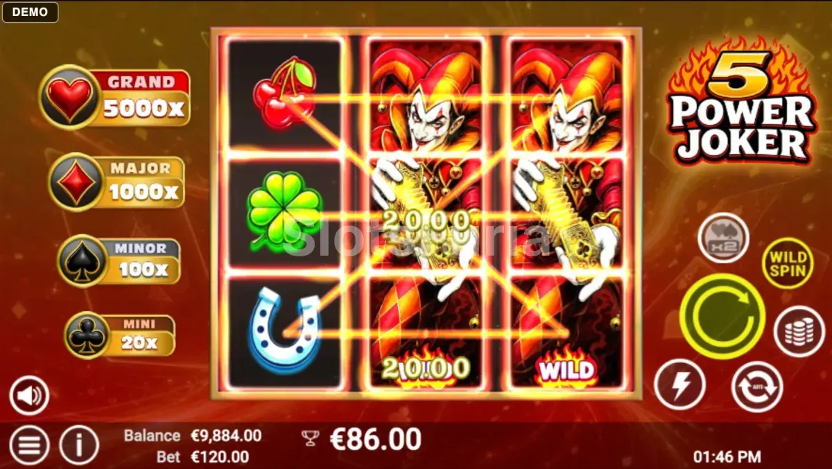 Pantalla de gran premio en 5 Power Joker