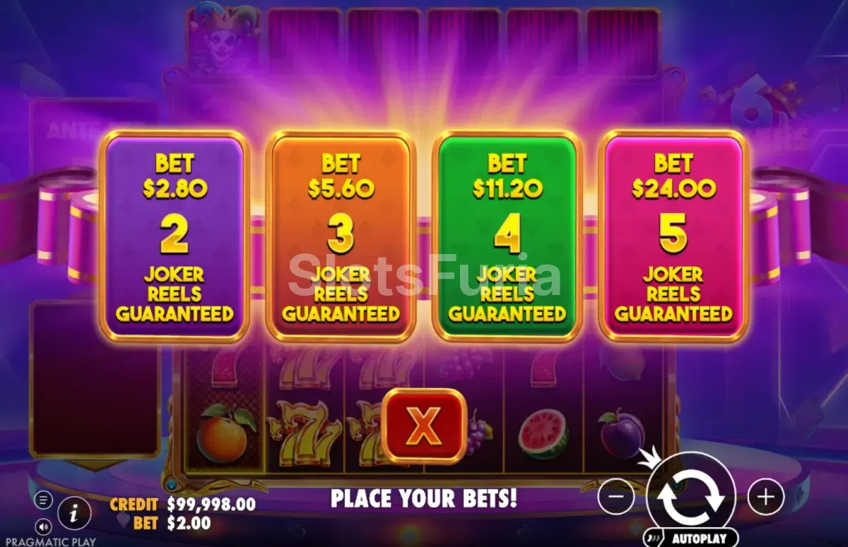Opciones de apuesta ante disponibles en 6 Jokers