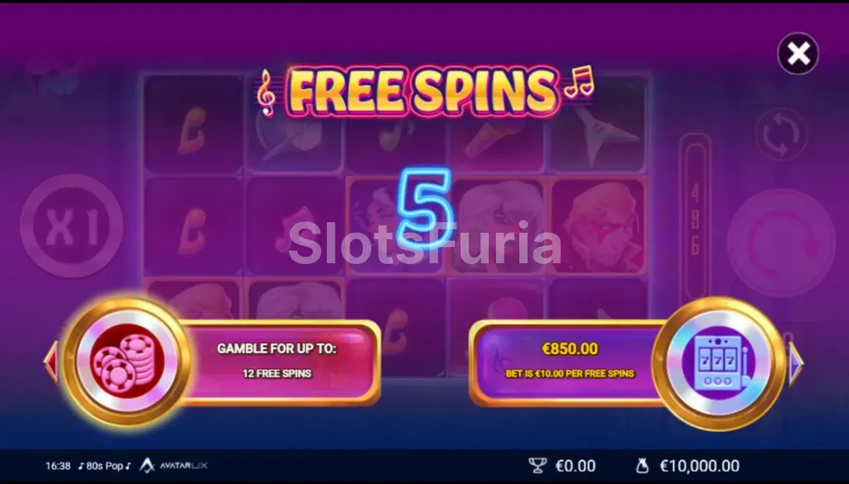 Pantalla de compra de bonus en 80sPop de Avatar UX