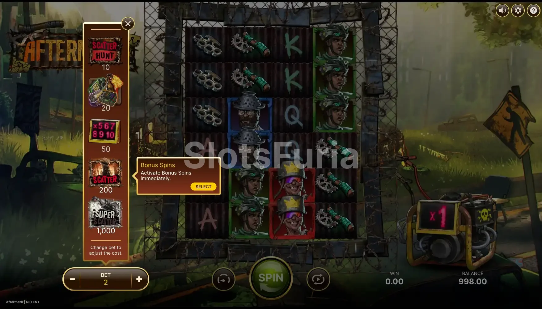 Función de compra de bono en Aftermath