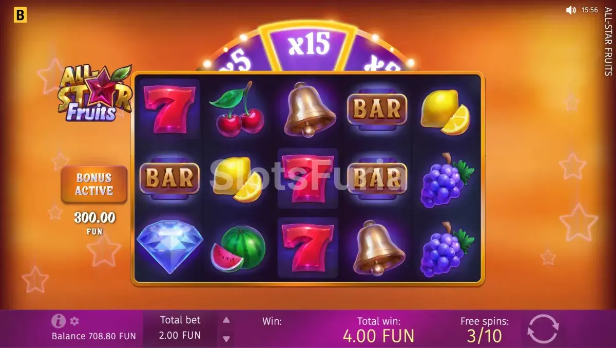 Ronda de giros gratuitos en la slot All Star Fruits