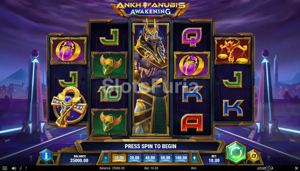 Pantalla principal de Ankh of Anubis Awakening con el tablero de juego completo