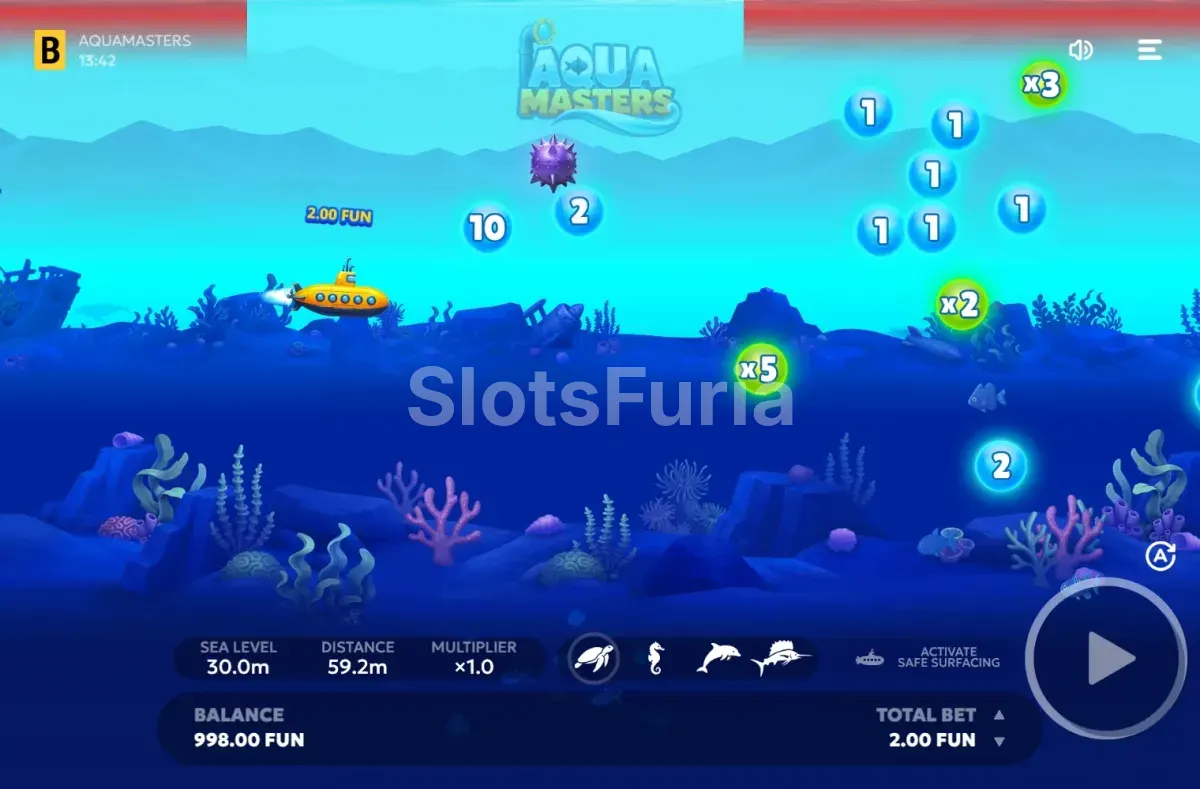 Juego base de Aquamasters con su rodillo único en pantalla