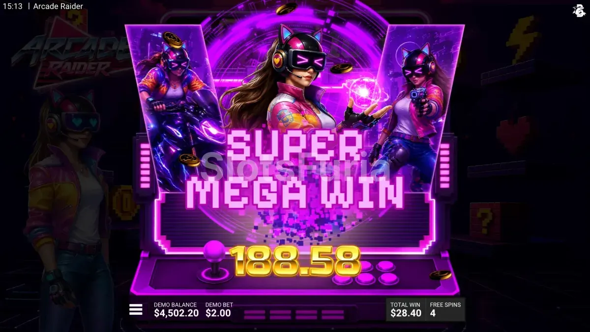 Momento de gran premio en Arcade Raider con el multiplicador en pantalla