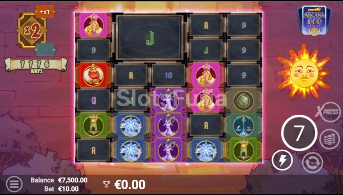 Ronda de giros gratis activa en ArcanaPop con rodillos expandidos