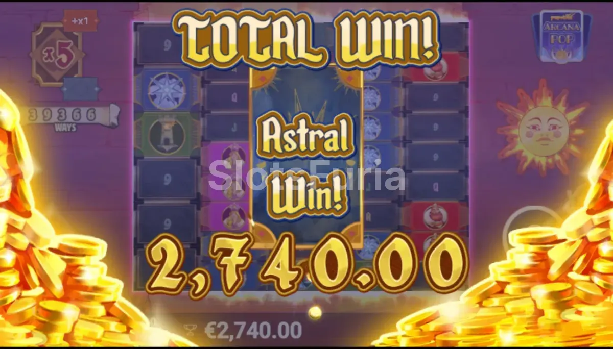 Gran victoria épica en ArcanaPop con multiplicadores máximos activados