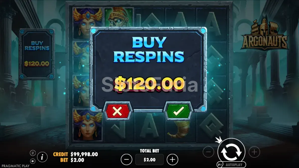 Menú de compra del RESPIN en Argonauts