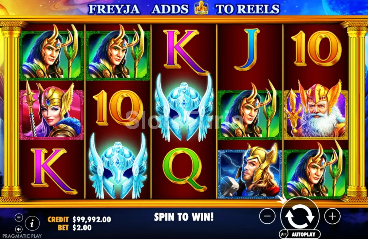 Dos símbolos BONUS en pantalla durante una partida de Asgard