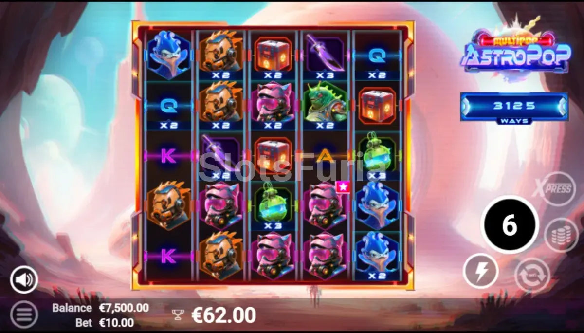 Ronda de giros gratis activa en AstroPop