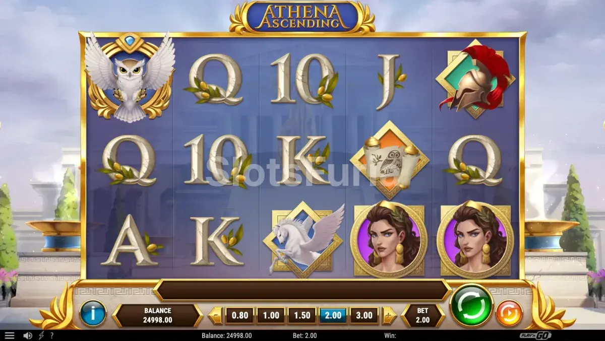 Juego base de Athena Ascending, la tragamonedas de Play'n GO