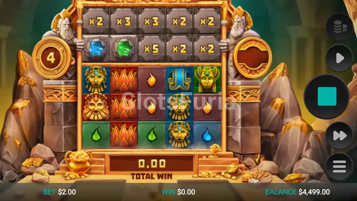 Ronda de tiradas gratuitas activada en Atlantis Crush con multiplicadores visibles