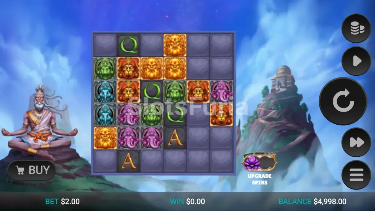 Juego base de Aura God con bloques de piedra y símbolos divinos