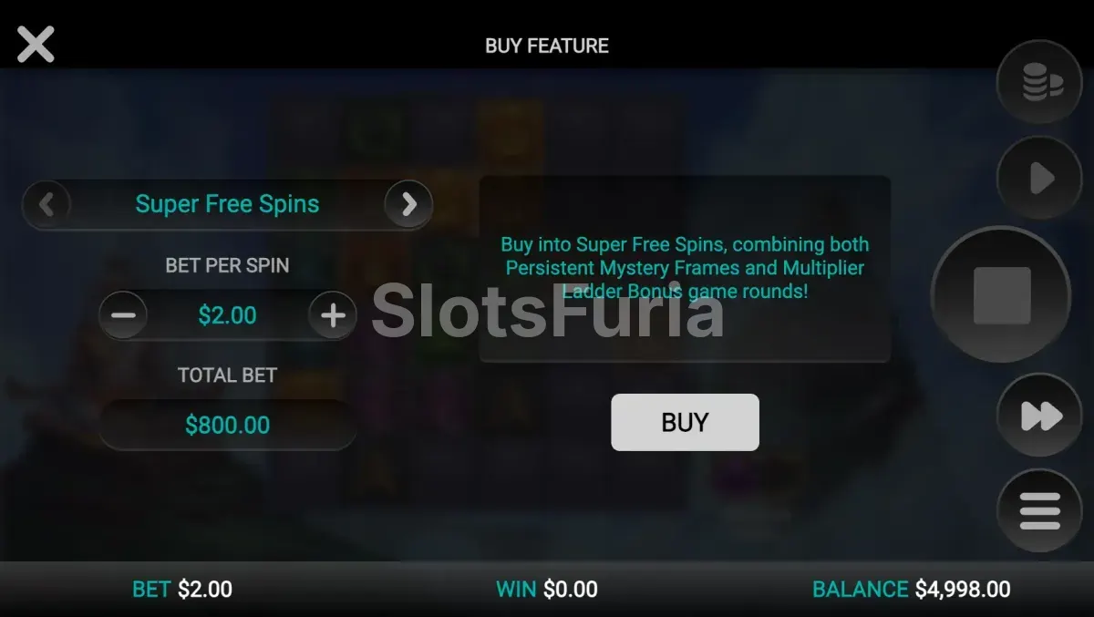 Menú de compra de bonos de Aura God con las distintas opciones disponibles