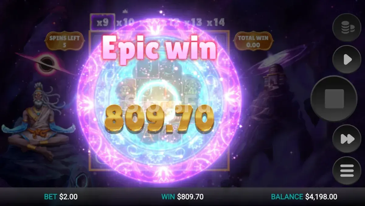 Gran victoria en Aura God con multiplicador máximo activado