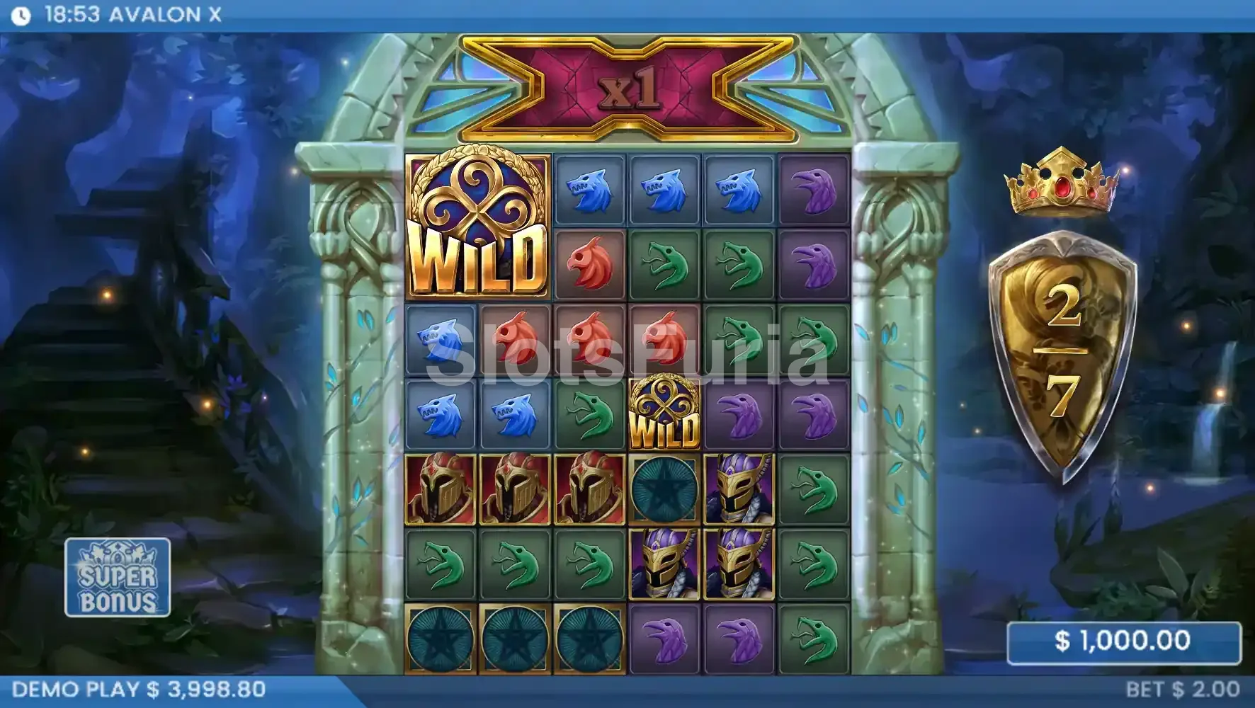 Giros gratis activos en Avalon X con multiplicadores acumulados