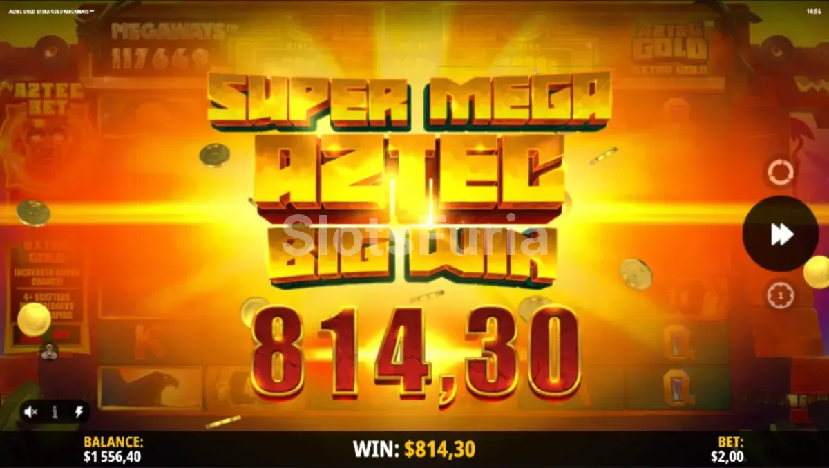 Gran victoria registrada en Aztec Gold Extra Gold Megaways con el contador de premios disparado