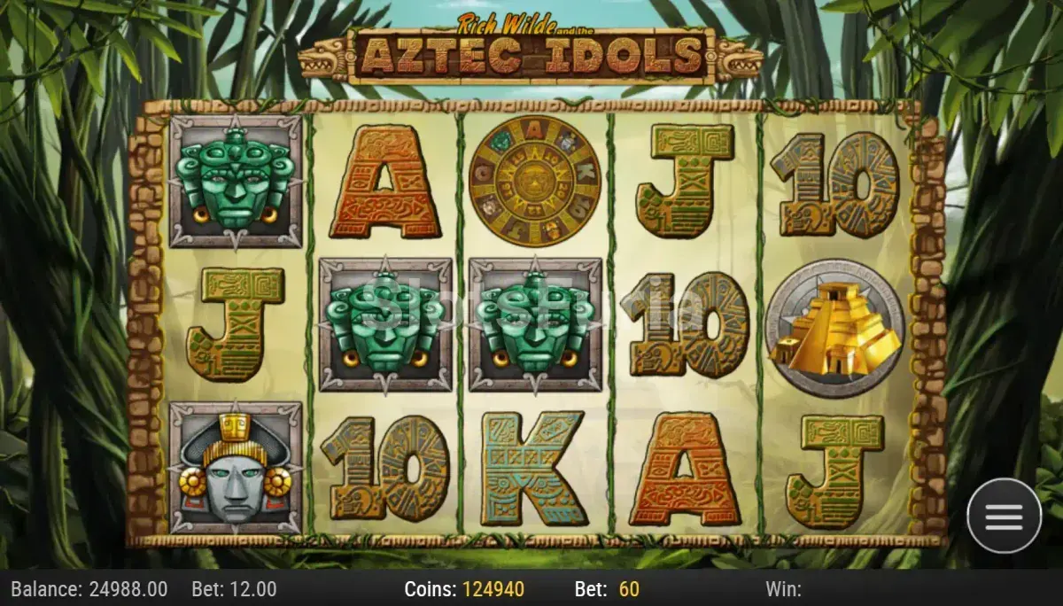 Pantalla principal del juego Aztec Idols de Play'n GO