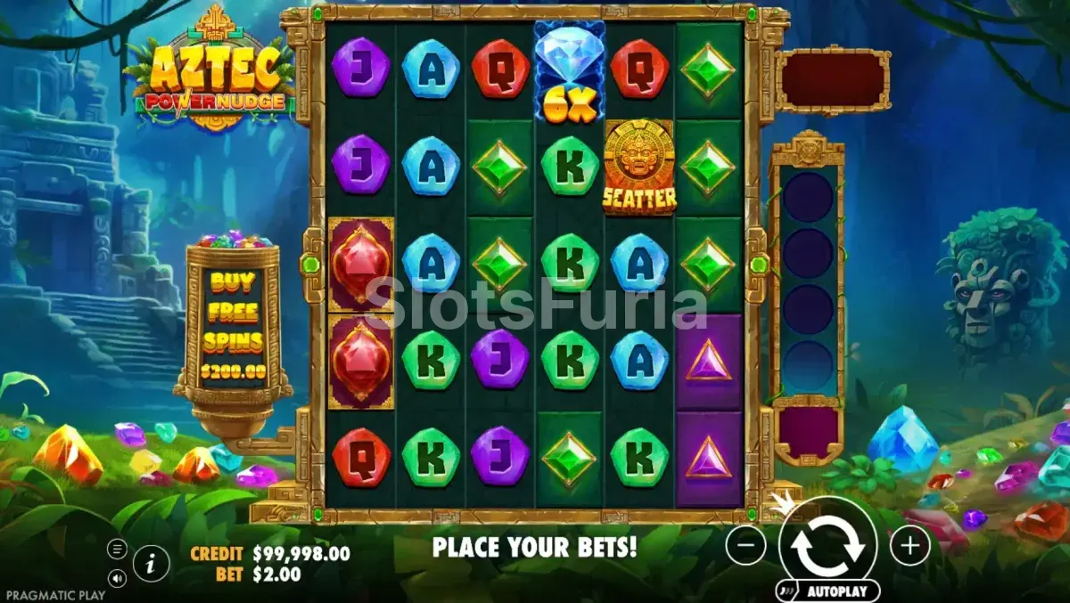 Pantalla principal del juego Aztec Powernudge