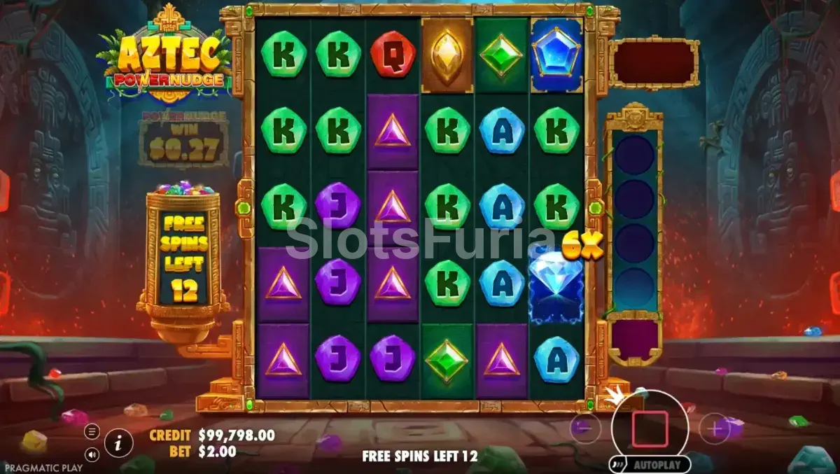 Ronda de giros gratuitos de Aztec Powernudge en acción