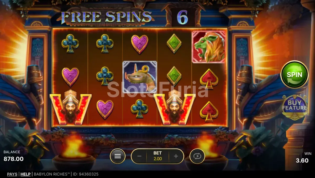 Ronda de giros gratuitos activada en Babylon Riches