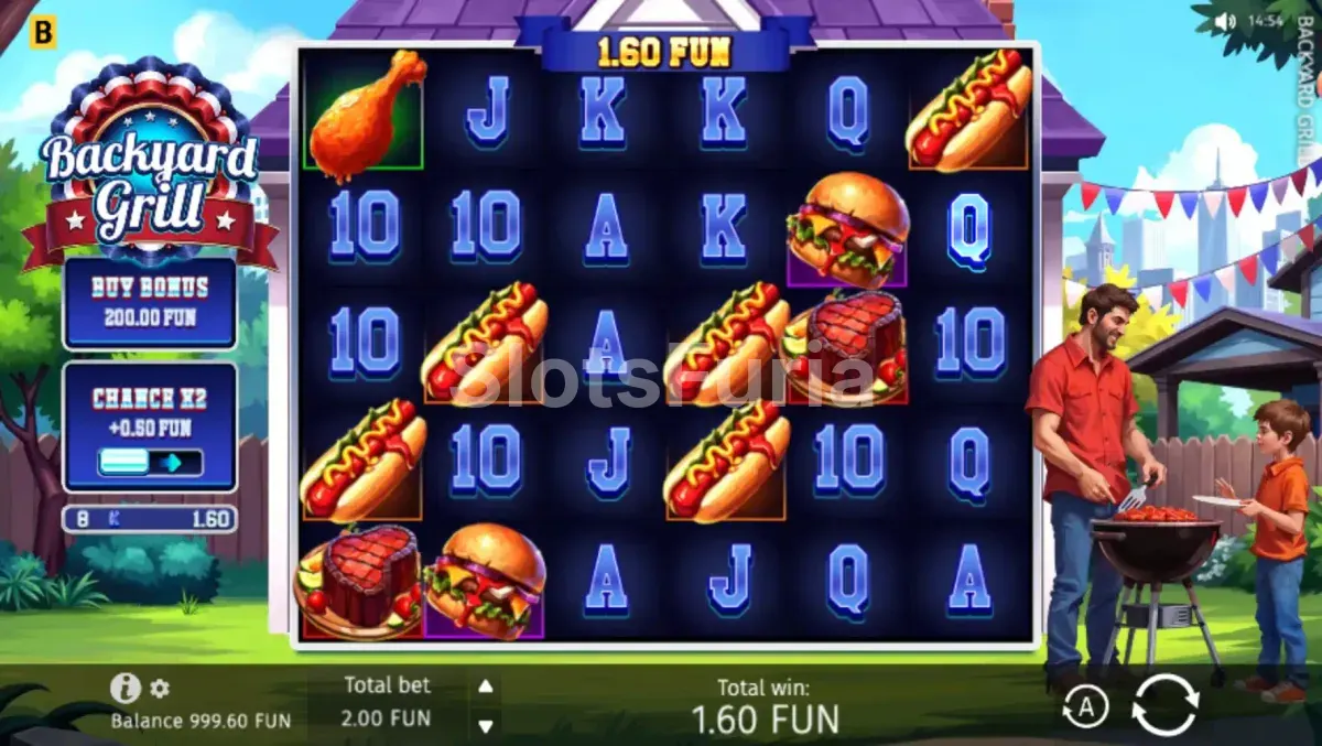 Juego base de Backyard Grill con los rodillos en acción