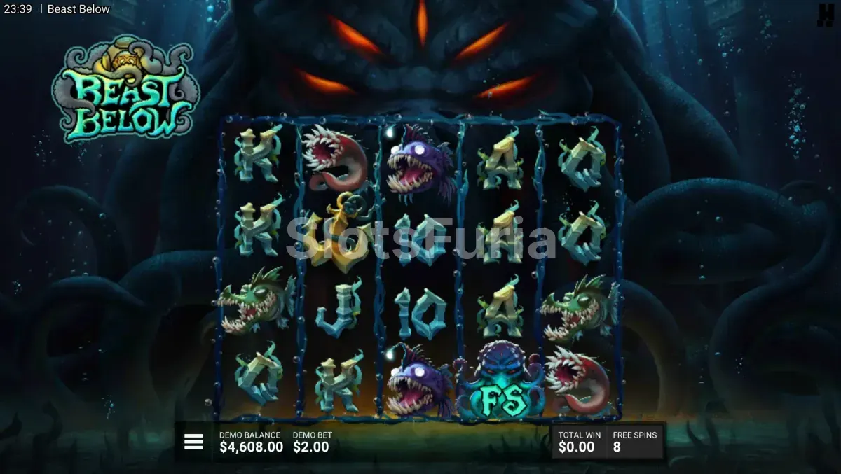 Ronda de giros gratuitos activa en la tragamonedas Beast Below