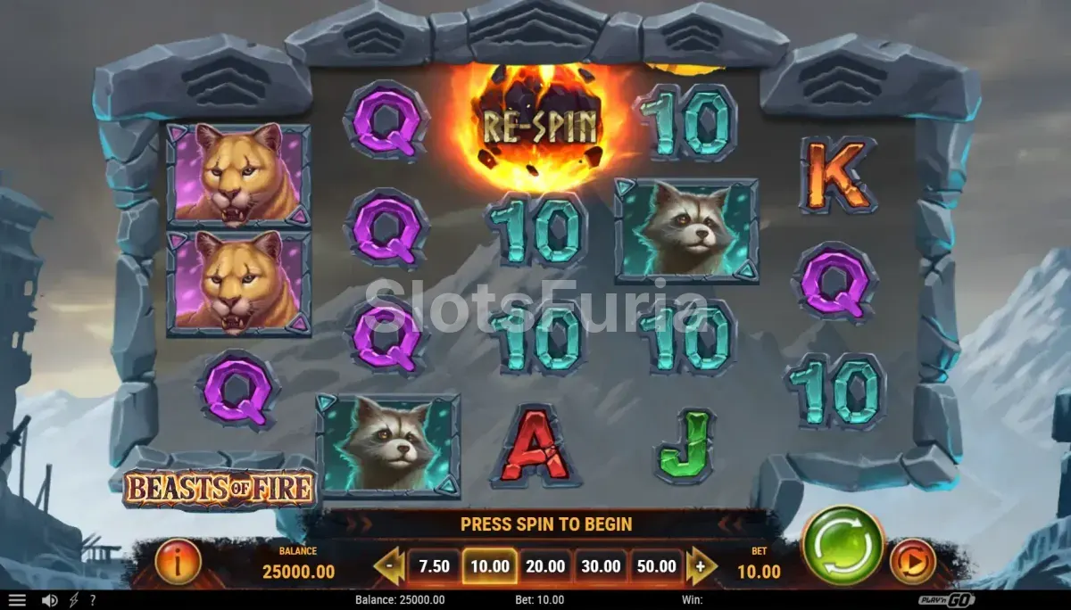 Pantalla principal del juego base de Beasts of Fire