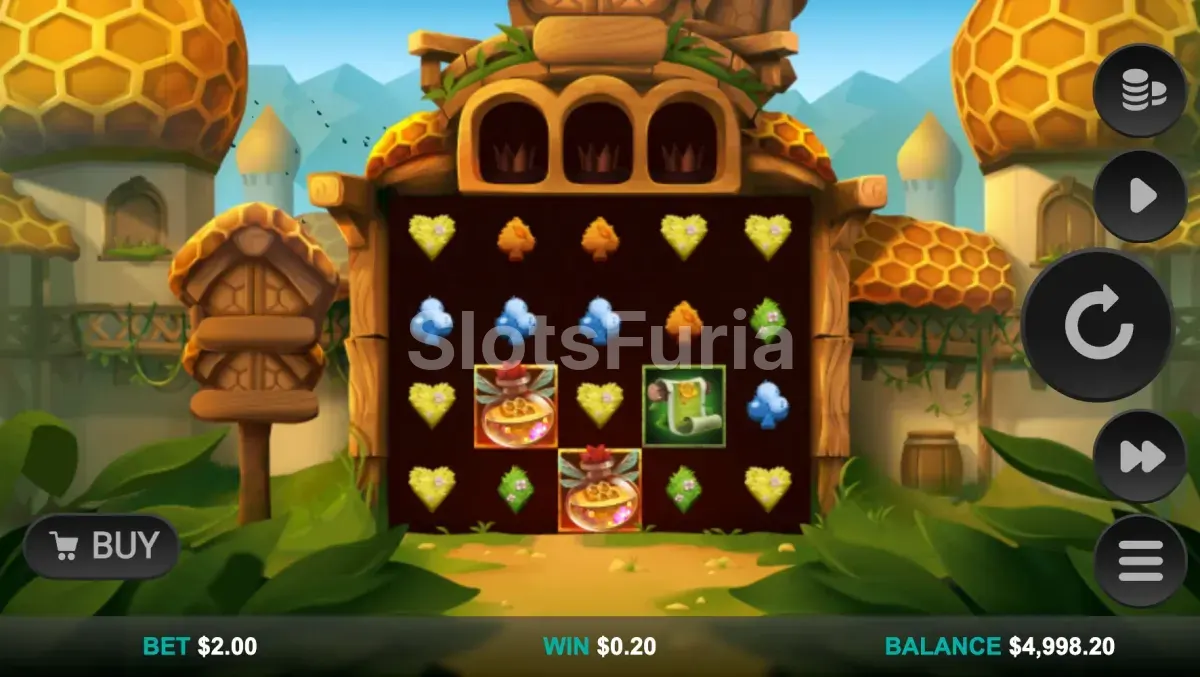Pantalla principal del juego Beellionaires Dream Drop con la colmena dorada