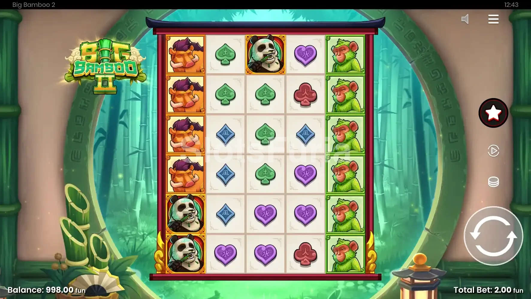 Juego base de Big Bamboo 2, tragamonedas de Push Gaming
