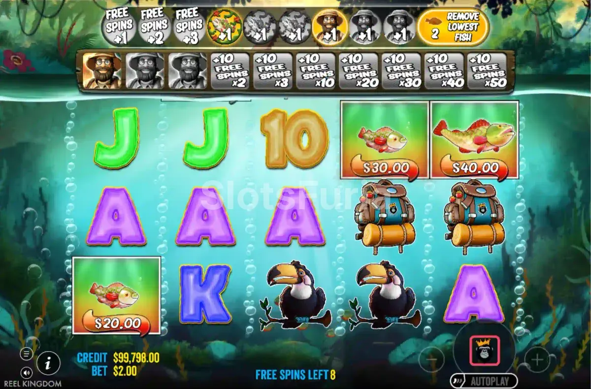 Ronda de giros gratuitos activa en Big Bass Amazon Xtreme con multiplicadores