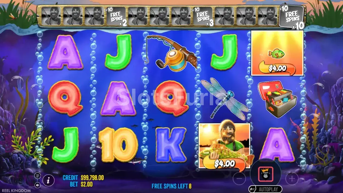 Fase de giros gratuitos activa en Big Bass Bonanza Hold & Spinner