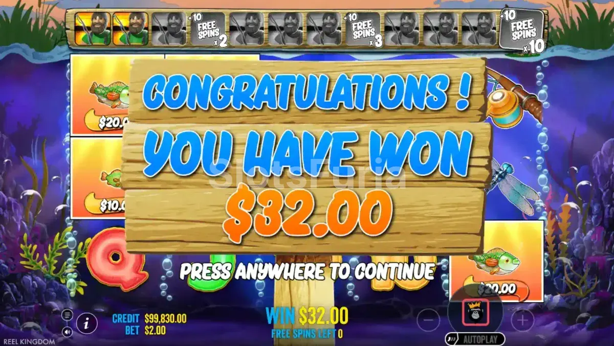 Gran victoria registrada durante una partida de Big Bass Bonanza Hold & Spinner