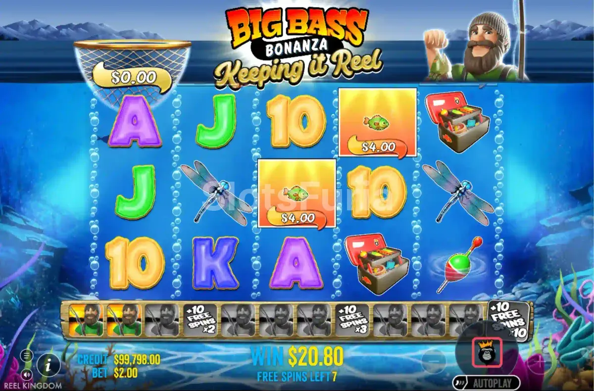 Ronda de giros gratuitos activa en Big Bass Bonanza Keeping It Reel