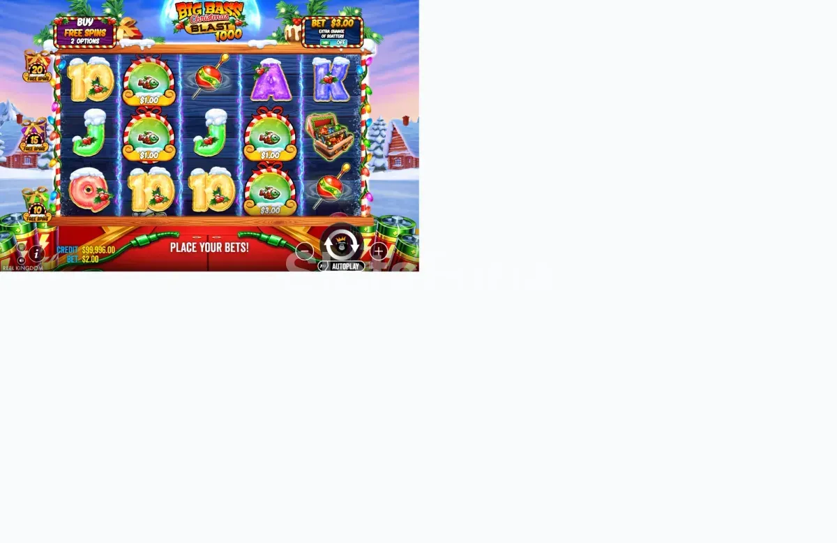 Juego base de Big Bass Christmas Blast 1000