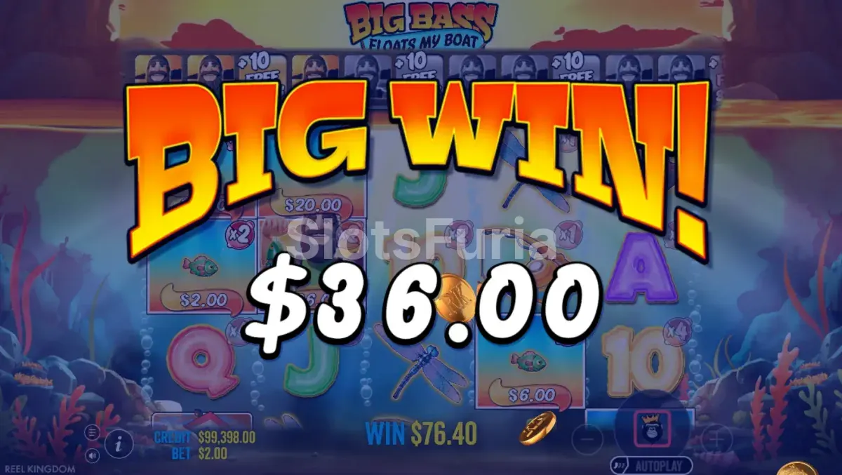 Gran victoria registrada durante una partida de Big Bass Floats My Boat