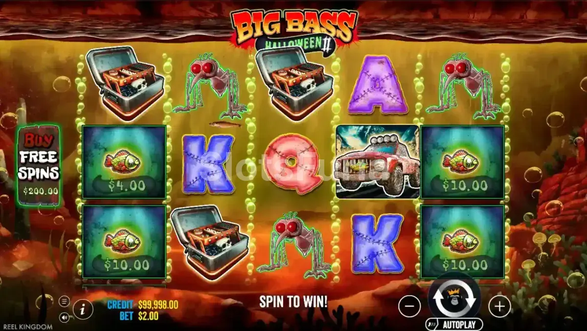 Pantalla principal del juego base de Big Bass Halloween 2
