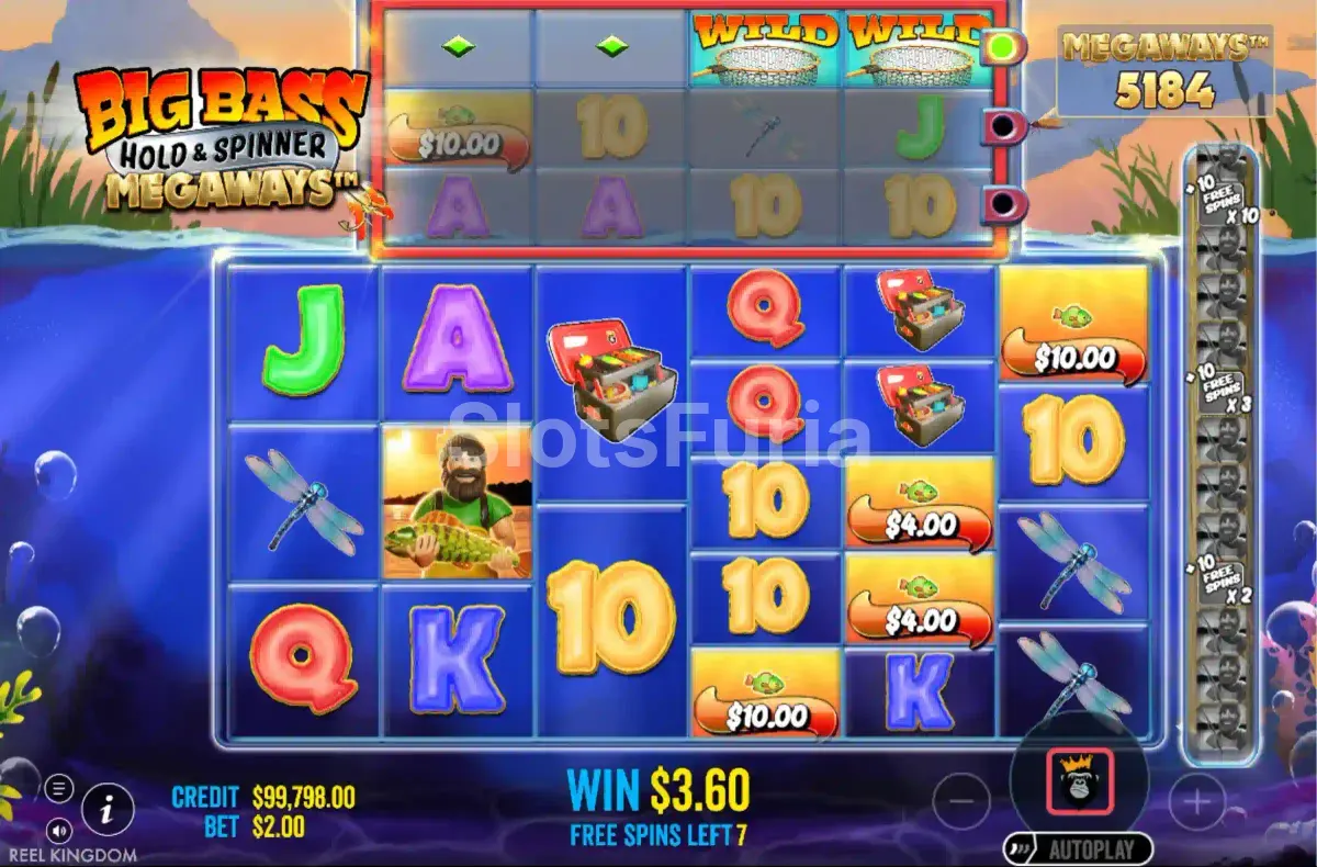Ronda de giros gratis activa en Big Bass Hold & Spinner Megaways
