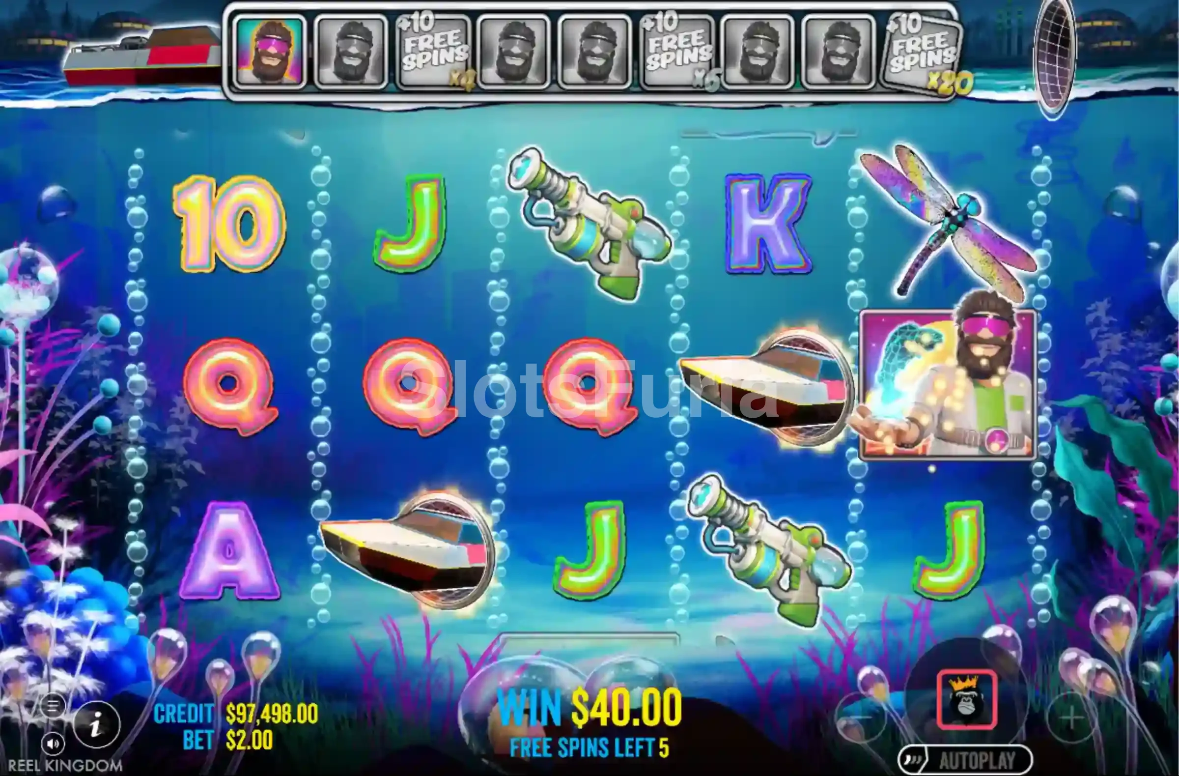 Ronda de giros gratis activada en Big Bass Reel Repeat con multiplicadores visibles
