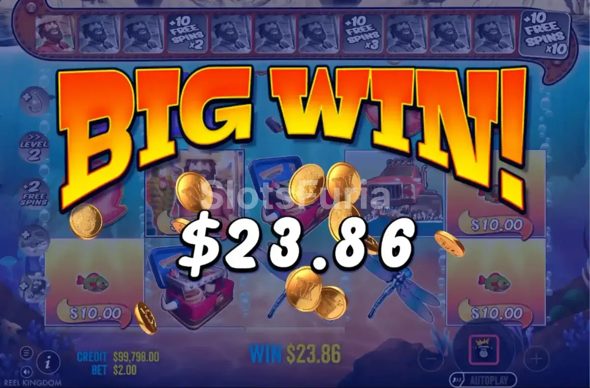 Gran premio en los giros gratis de Big Bass Splash