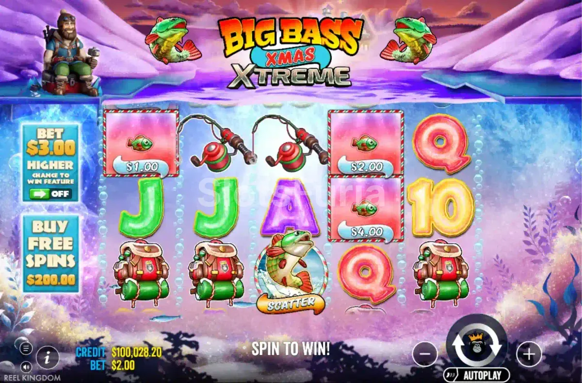 Pantalla principal del juego Big Bass Xmas Extreme