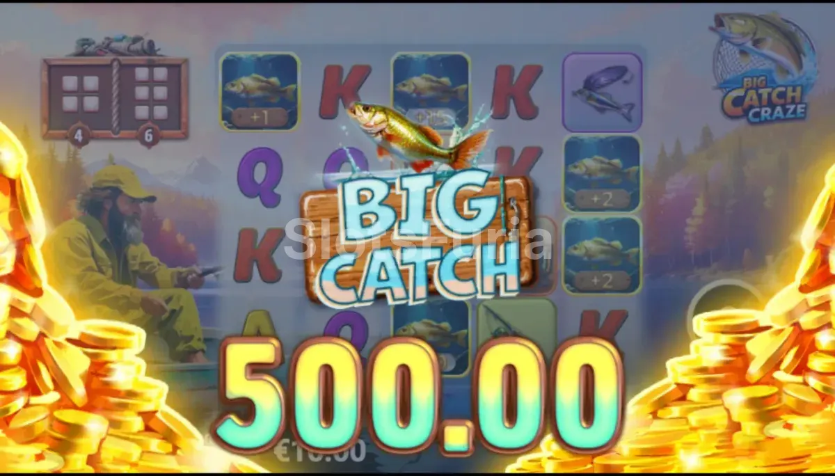Gran victoria registrada en Big Catch Craze con multiplicador máximo activado